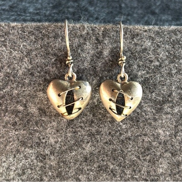 ❤️ Mended My Heart Earrings Oxidized Silver M Friedman Handmade Metal Jewelry